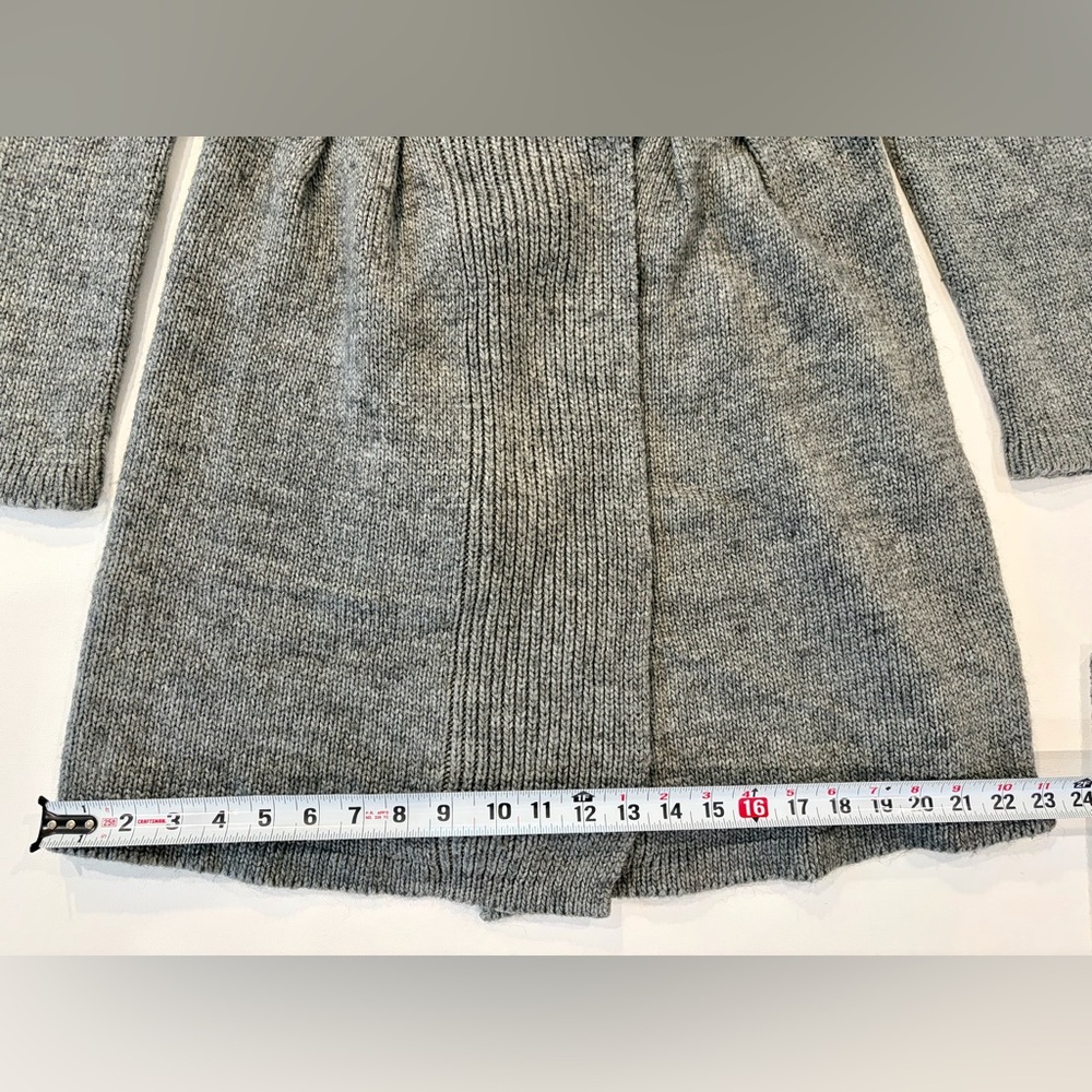Vintage Inspired Gray Wool Blend Double Breasted Pea Coat Shaggy Collar Medium - Picture 3 of 12